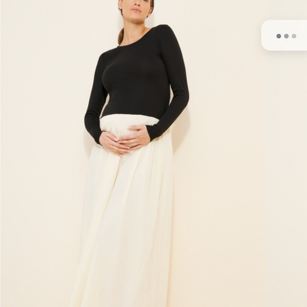 Elegant Cream Maternity Dress - Picture 3 of 5